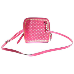 Gucci Leather Bag Gold Pink Logo Shoulder GUCCY